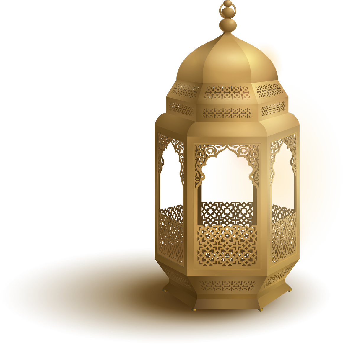 3D beautiful gold islamic lantern